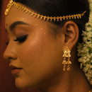 Dual Leaf Double Layer Jhalor Necklace Set - BRISHNI