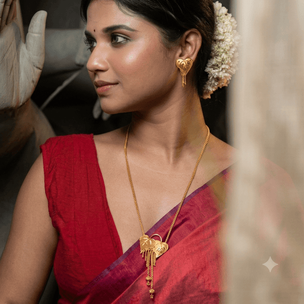 Dual Leaves Medium Tie Chain Set (26 Inch) - BRISHNI