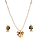 Dual Mayur Locket Set with Beaded Tassel - BRISHNI