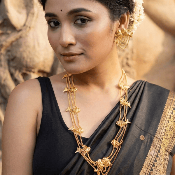 Fish Motif Lahara Necklace Set - BRISHNI