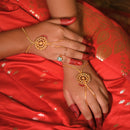 Floral Chakra Ratan Chur - Haath Phool - Two Pieces - BRISHNI