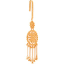 Floral Pasha Komor Jhapta in 24K gold plated copper with intricate design and hanging chains.