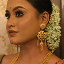 Flower Motif Heavy Lahara Necklace Set - BRISHNI
