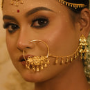 Flower Star Nose Ring (Nath) With Designer Chain - BRISHNI