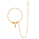 Golden Ball Plain Chain Nose ring (Nath) - BRISHNI