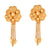 Elegant gold-plated flower earrings with dangling chains, perfect for adding a touch of luxury to any outfit.