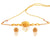 Elegant half flower Jhalor choker set with matching gold plated earrings, perfect for stylish occasions.