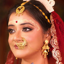Half Karigari Ball Chain Nose Ring (Nath) - 3.7 cm - BRISHNI