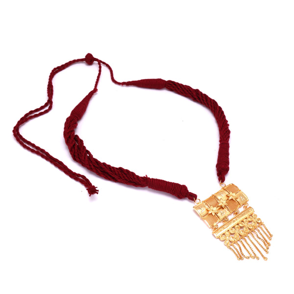 Hanging Flower Rectangular Locket Set - BRISHNI