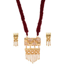 Hanging Flower Rectangular Locket Set - BRISHNI