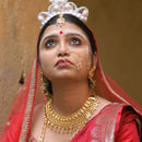 Heritage Charm Heavy Bridal Chatai Necklace Set - BRISHNI