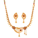 Jaal Leaf Filigree Small Necklace Set - BRISHNI