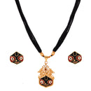 Jagadish Pendant Set with Black Tassel - BRISHNI
