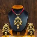 Kanbala Pendant Big Earrings Set - BRISHNI