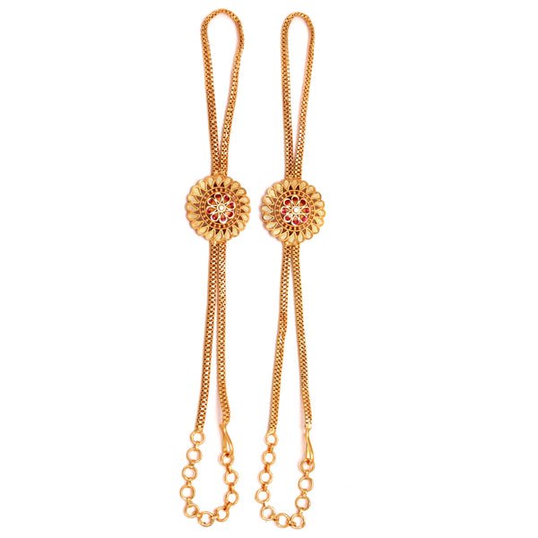 Kusumita Mina Flower Ratan Chur - Haath Phool - Two Pieces - BRISHNI