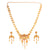 Leaf Motif Slick Sitahar Set featuring 24K gold plated necklace and matching earrings, ideal for Bengali bridal wear.