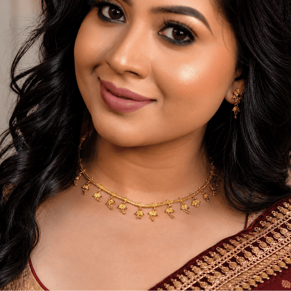 Leafy Sparkle Slick Necklace Set - BRISHNI