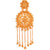 Beautiful 24K gold plated Komor bicha earring with intricate floral design and delicate chains.