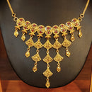 Oval Framed Drop Jhalor Chain Necklace - BRISHNI