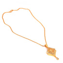 Overlapping Stone Studded Barfi Pendant Set With Chain(18Inch) - BRISHNI