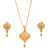 Overlapping Stone Studded Barfi Pendant Set With Chain(18Inch) - BRISHNI