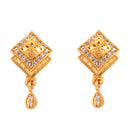 Overlapping Stone Studded Barfi Pendant Set With Chain(18Inch) - BRISHNI