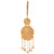 Elegant gold plated komor bicha earring featuring intricate sun design and dangling accents.