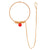 Red Drop Golden Balls Nose Ring (Nath) - BRISHNI