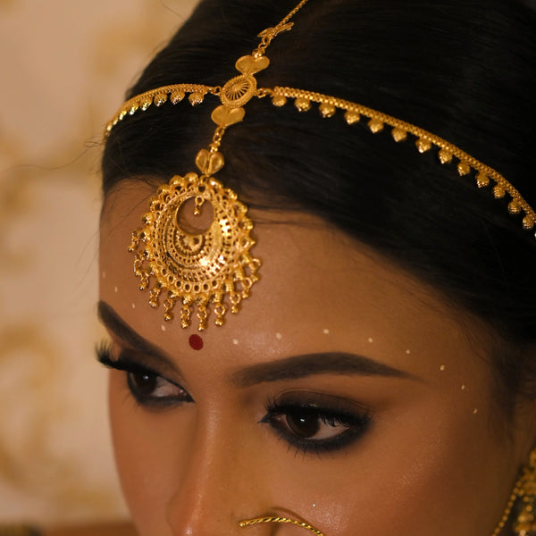 Round Kanbali Middle Drop Chain Mathapatti - Mangtika - BRISHNI