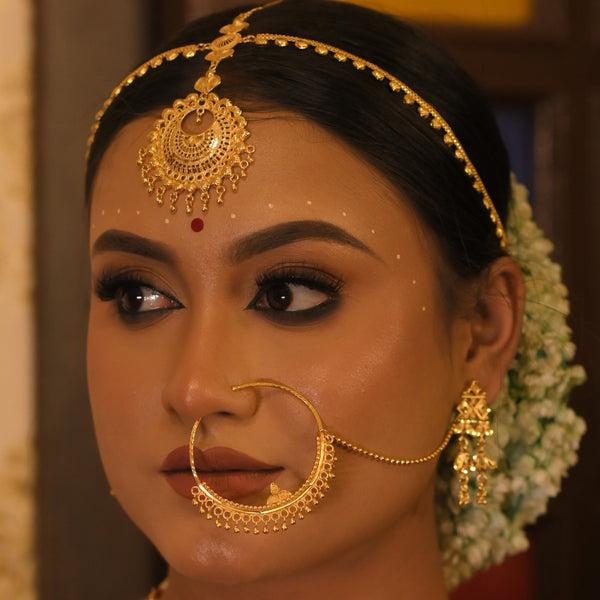 Round Kanbali Middle Drop Chain Mathapatti - Mangtika - BRISHNI