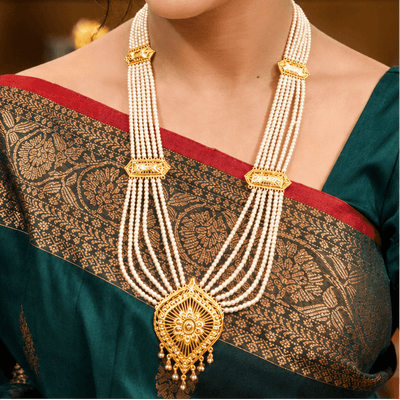 Royal White Beads Set - BRISHNI