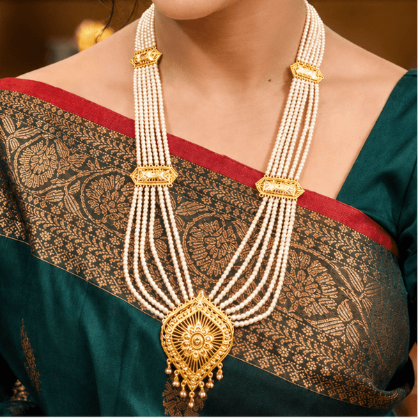 Royal White Beads Set - BRISHNI