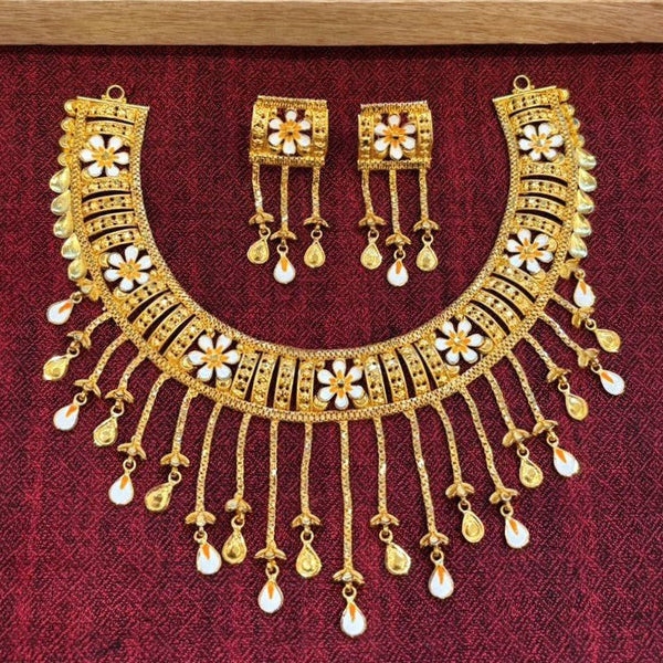 Shiuli Chatai Chain Drop Necklace Set - BRISHNI