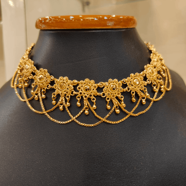 Sohini Flower Chain Choker Necklace Set