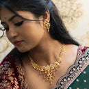 Shreyangi - Beads Studed Flower Necklace Set - BRISHNI