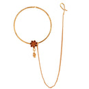 Single Drop Mina Flower Nose Ring (Nath) - BRISHNI
