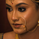 Single Drop Mina Flower Nose Ring (Nath) - BRISHNI