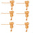 Set of 6 small butterfly design hair pins, 24K gold plated copper, perfect for elegant hairstyles.