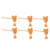 Set of 6 gold plated Khopar kata hair pins with intricate design and dangling beads.