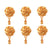 Set of 6 small gold plated Khopar kata hair pins in rose shape, perfect for elegant hairstyles.