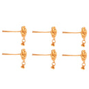 Set of 6 Small Rose Khopar Hair Pins, 24K gold plated, perfect for stylish hair accessories.