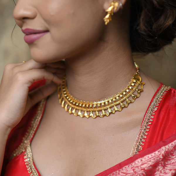 Spear Design Chatai Necklace Set - BRISHNI