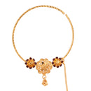 Three Flower Golden Nose Ring (Nath) - BRISHNI