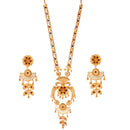 Ujjayini Heavy Sitahar Set - 24K gold plated necklace and earrings, perfect for Bengali bridal wear.