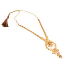 Ujjayini heavy sitahar set necklace in 24K gold plated copper, ideal for Bengali bridal jewelry.