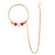 White Centric Red Golden Beaded Nose Ring (Nath) - BRISHNI