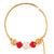 White Centric Red Golden Beaded Nose Ring (Nath) - BRISHNI