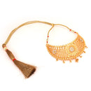White Mina Charm Choker Set With Beaded Drops - BRISHNI
