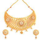 White Mina Charm Choker Set With Beaded Drops - BRISHNI