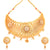 White Mina Charm Choker Set With Beaded Drops - BRISHNI
